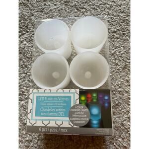 LED Flameless Tea Candles set of 6 Rainbow colors NIB